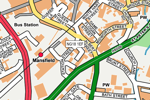 NG18 1EF map - OS OpenMap – Local (Ordnance Survey) NG18 1EF map - OS OpenMap – Local (Ordnance Survey)
