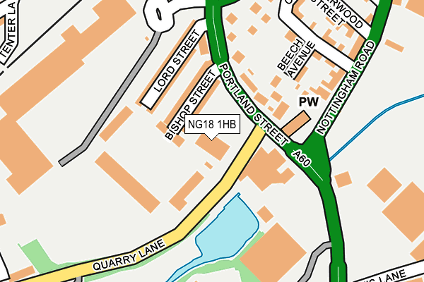 NG18 1HB map - OS OpenMap – Local (Ordnance Survey) NG18 1HB map - OS OpenMap – Local (Ordnance Survey)