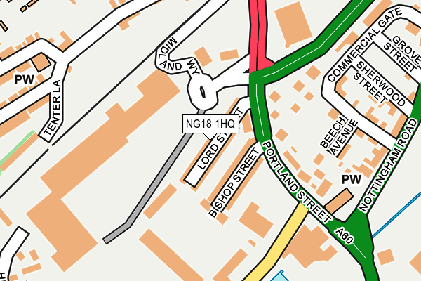 NG18 1HQ map - OS OpenMap – Local (Ordnance Survey) NG18 1HQ map - OS OpenMap – Local (Ordnance Survey)