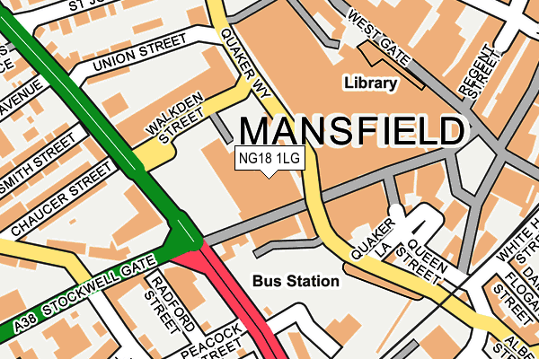 NG18 1LG map - OS OpenMap – Local (Ordnance Survey) NG18 1LG map - OS OpenMap – Local (Ordnance Survey)