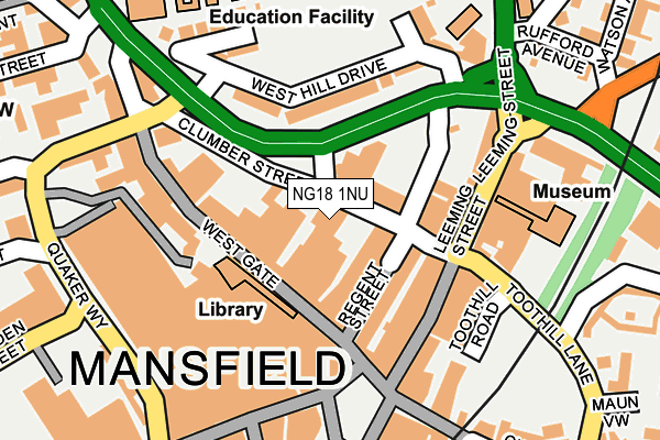 NG18 1NU map - OS OpenMap – Local (Ordnance Survey) NG18 1NU map - OS OpenMap – Local (Ordnance Survey)