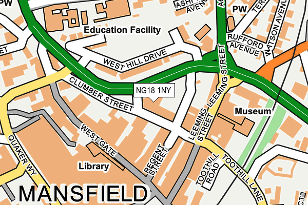 NG18 1NY map - OS OpenMap – Local (Ordnance Survey) NG18 1NY map - OS OpenMap – Local (Ordnance Survey)
