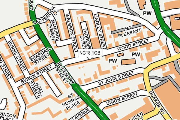 NG18 1QB map - OS OpenMap – Local (Ordnance Survey) NG18 1QB map - OS OpenMap – Local (Ordnance Survey)