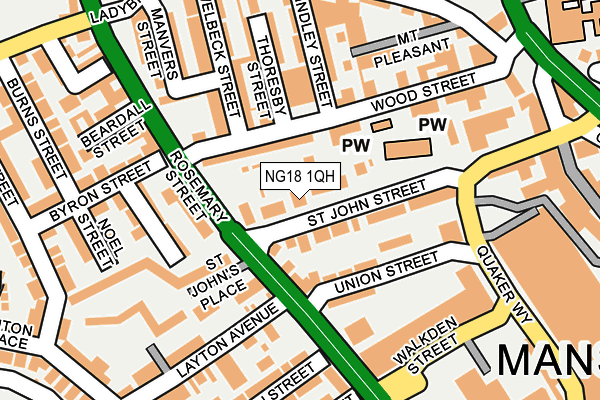 NG18 1QH map - OS OpenMap – Local (Ordnance Survey)