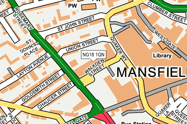 NG18 1QN map - OS OpenMap – Local (Ordnance Survey) NG18 1QN map - OS OpenMap – Local (Ordnance Survey)