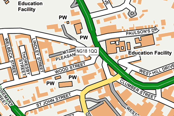 NG18 1QQ map - OS OpenMap – Local (Ordnance Survey) NG18 1QQ map - OS OpenMap – Local (Ordnance Survey)