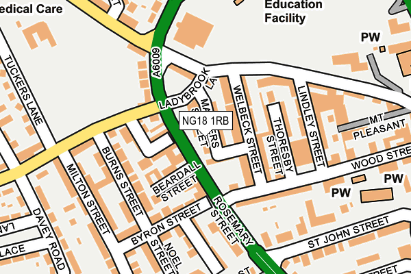 NG18 1RB map - OS OpenMap – Local (Ordnance Survey) NG18 1RB map - OS OpenMap – Local (Ordnance Survey)