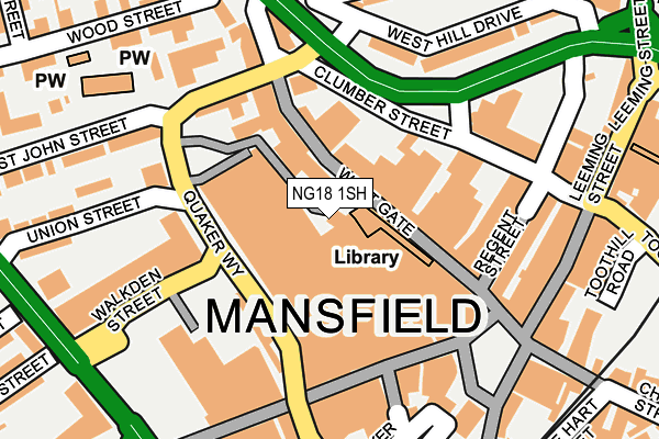 NG18 1SH map - OS OpenMap – Local (Ordnance Survey) NG18 1SH map - OS OpenMap – Local (Ordnance Survey)