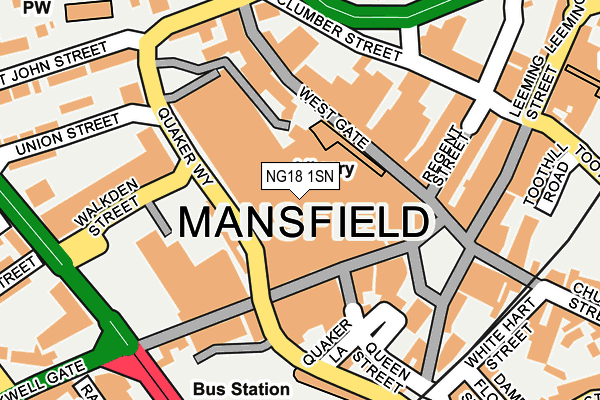 NG18 1SN map - OS OpenMap – Local (Ordnance Survey) NG18 1SN map - OS OpenMap – Local (Ordnance Survey)