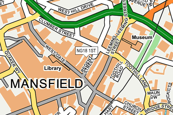 NG18 1ST map - OS OpenMap – Local (Ordnance Survey) NG18 1ST map - OS OpenMap – Local (Ordnance Survey)