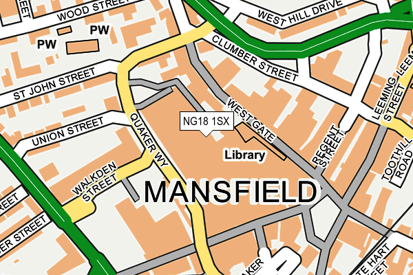 NG18 1SX map - OS OpenMap – Local (Ordnance Survey) NG18 1SX map - OS OpenMap – Local (Ordnance Survey)