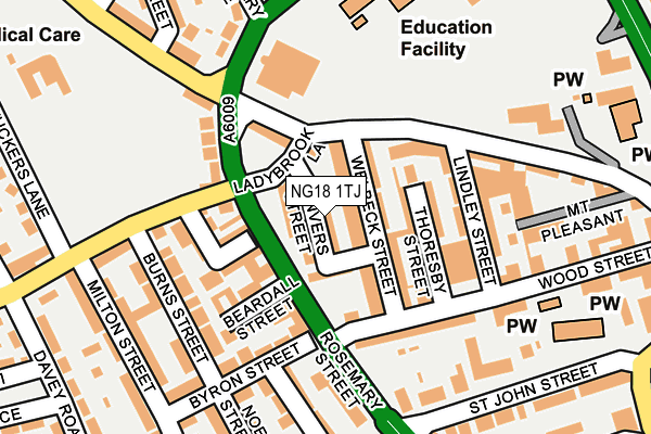 NG18 1TJ map - OS OpenMap – Local (Ordnance Survey) NG18 1TJ map - OS OpenMap – Local (Ordnance Survey)