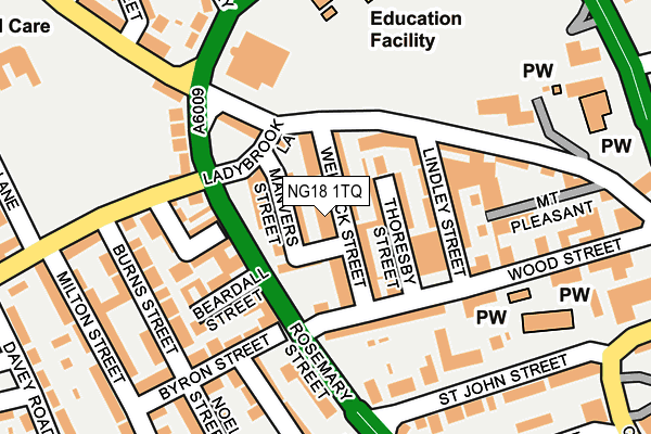 NG18 1TQ map - OS OpenMap – Local (Ordnance Survey) NG18 1TQ map - OS OpenMap – Local (Ordnance Survey)