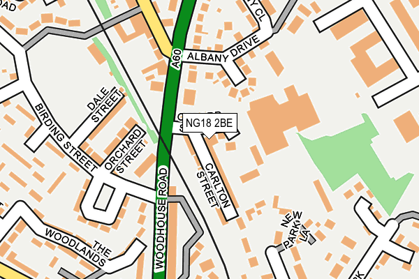 NG18 2BE map - OS OpenMap – Local (Ordnance Survey) NG18 2BE map - OS OpenMap – Local (Ordnance Survey)