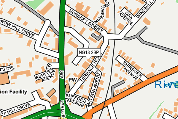 NG18 2BP map - OS OpenMap – Local (Ordnance Survey) NG18 2BP map - OS OpenMap – Local (Ordnance Survey)