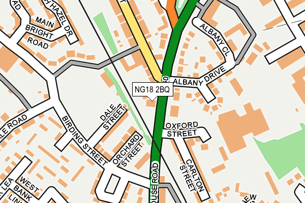 NG18 2BQ map - OS OpenMap – Local (Ordnance Survey) NG18 2BQ map - OS OpenMap – Local (Ordnance Survey)