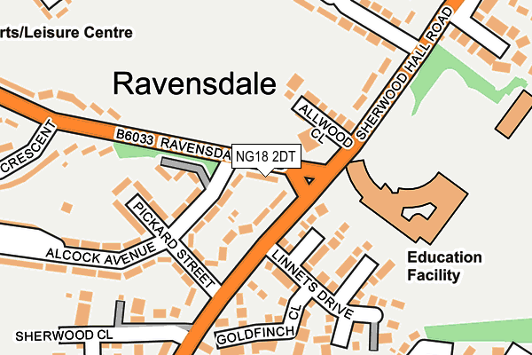 NG18 2DT map - OS OpenMap – Local (Ordnance Survey) NG18 2DT map - OS OpenMap – Local (Ordnance Survey)
