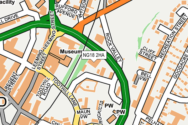 NG18 2HA map - OS OpenMap – Local (Ordnance Survey) NG18 2HA map - OS OpenMap – Local (Ordnance Survey)