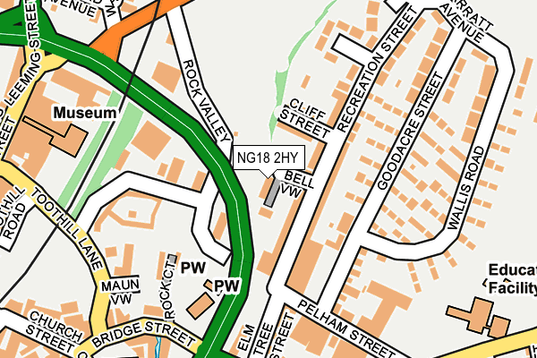 NG18 2HY map - OS OpenMap – Local (Ordnance Survey) NG18 2HY map - OS OpenMap – Local (Ordnance Survey)