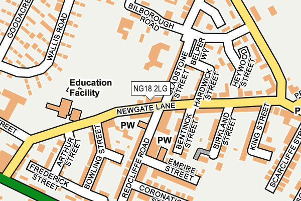 NG18 2LG map - OS OpenMap – Local (Ordnance Survey) NG18 2LG map - OS OpenMap – Local (Ordnance Survey)