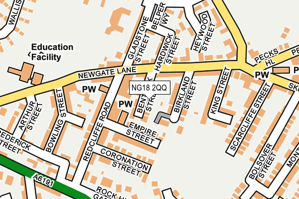 NG18 2QQ map - OS OpenMap – Local (Ordnance Survey) NG18 2QQ map - OS OpenMap – Local (Ordnance Survey)