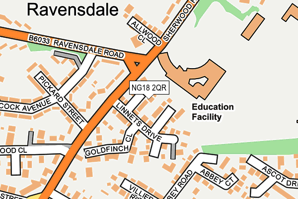 NG18 2QR map - OS OpenMap – Local (Ordnance Survey) NG18 2QR map - OS OpenMap – Local (Ordnance Survey)