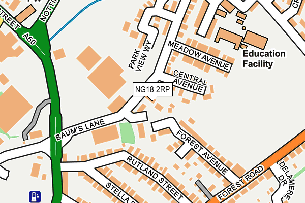 NG18 2RP map - OS OpenMap – Local (Ordnance Survey) NG18 2RP map - OS OpenMap – Local (Ordnance Survey)