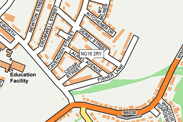 NG18 2RY map - OS OpenMap – Local (Ordnance Survey) NG18 2RY map - OS OpenMap – Local (Ordnance Survey)