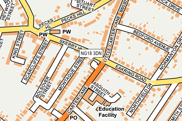 NG18 3DN map - OS OpenMap – Local (Ordnance Survey) NG18 3DN map - OS OpenMap – Local (Ordnance Survey)