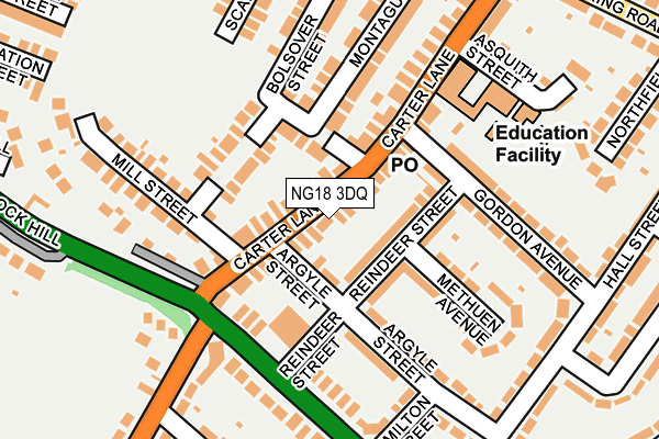 NG18 3DQ map - OS OpenMap – Local (Ordnance Survey) NG18 3DQ map - OS OpenMap – Local (Ordnance Survey)