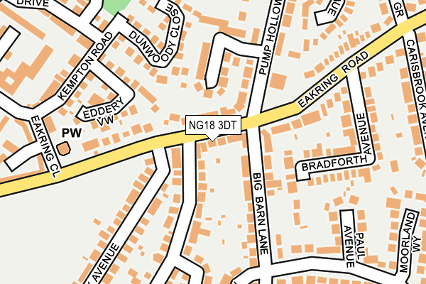 NG18 3DT map - OS OpenMap – Local (Ordnance Survey) NG18 3DT map - OS OpenMap – Local (Ordnance Survey)