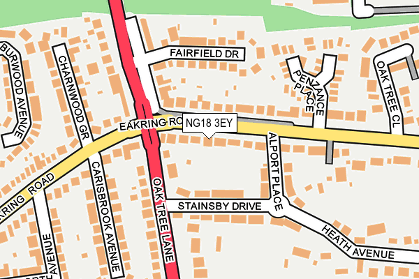 NG18 3EY map - OS OpenMap – Local (Ordnance Survey) NG18 3EY map - OS OpenMap – Local (Ordnance Survey)