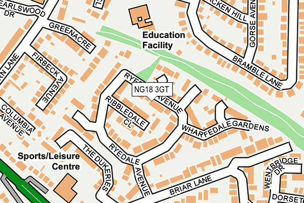 NG18 3GT map - OS OpenMap – Local (Ordnance Survey) NG18 3GT map - OS OpenMap – Local (Ordnance Survey)