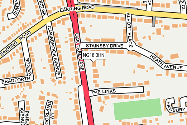 NG18 3HN map - OS OpenMap – Local (Ordnance Survey) NG18 3HN map - OS OpenMap – Local (Ordnance Survey)