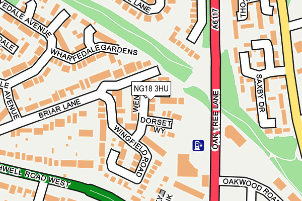 NG18 3HU map - OS OpenMap – Local (Ordnance Survey) NG18 3HU map - OS OpenMap – Local (Ordnance Survey)