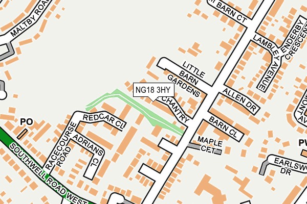 NG18 3HY map - OS OpenMap – Local (Ordnance Survey) NG18 3HY map - OS OpenMap – Local (Ordnance Survey)