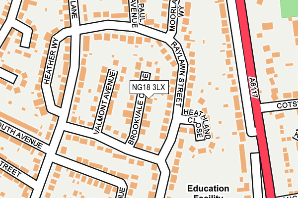 NG18 3LX map - OS OpenMap – Local (Ordnance Survey) NG18 3LX map - OS OpenMap – Local (Ordnance Survey)