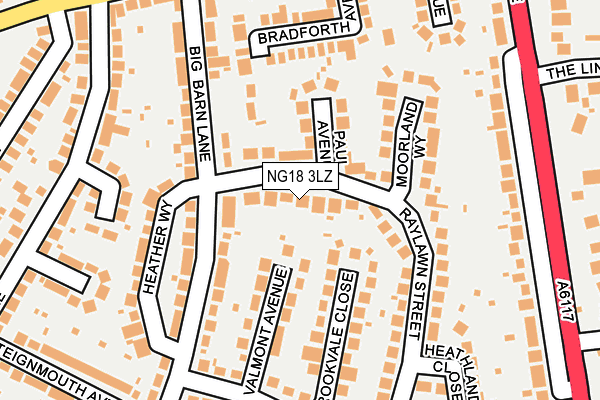 NG18 3LZ map - OS OpenMap – Local (Ordnance Survey) NG18 3LZ map - OS OpenMap – Local (Ordnance Survey)