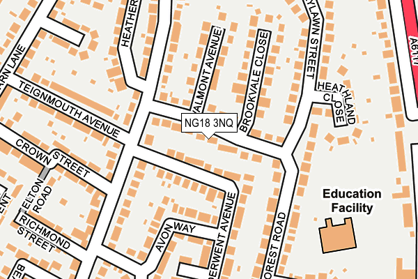 NG18 3NQ map - OS OpenMap – Local (Ordnance Survey) NG18 3NQ map - OS OpenMap – Local (Ordnance Survey)
