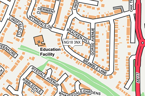 NG18 3NX map - OS OpenMap – Local (Ordnance Survey) NG18 3NX map - OS OpenMap – Local (Ordnance Survey)