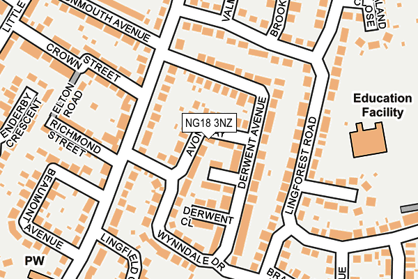 NG18 3NZ map - OS OpenMap – Local (Ordnance Survey) NG18 3NZ map - OS OpenMap – Local (Ordnance Survey)