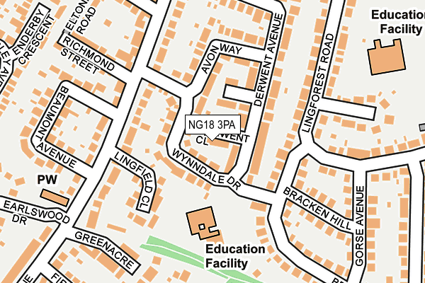 NG18 3PA map - OS OpenMap – Local (Ordnance Survey) NG18 3PA map - OS OpenMap – Local (Ordnance Survey)
