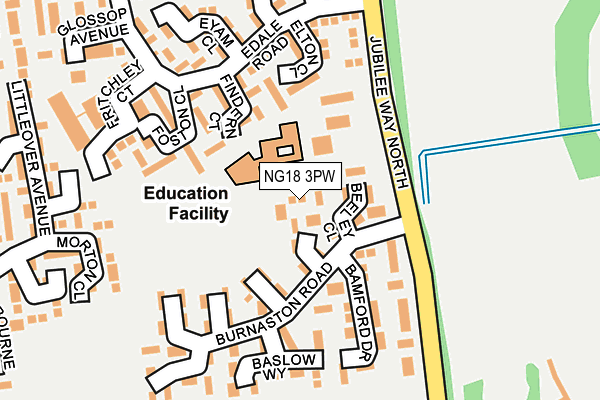 NG18 3PW map - OS OpenMap – Local (Ordnance Survey) NG18 3PW map - OS OpenMap – Local (Ordnance Survey)
