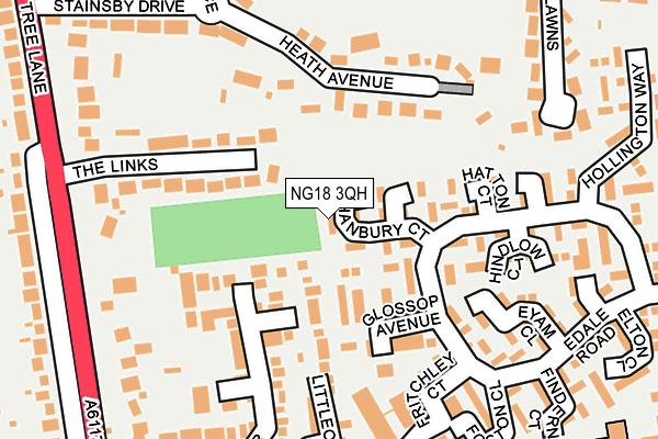NG18 3QH map - OS OpenMap – Local (Ordnance Survey) NG18 3QH map - OS OpenMap – Local (Ordnance Survey)
