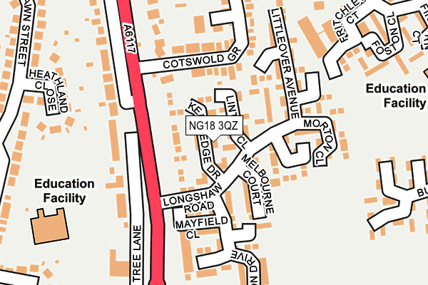 NG18 3QZ map - OS OpenMap – Local (Ordnance Survey) NG18 3QZ map - OS OpenMap – Local (Ordnance Survey)