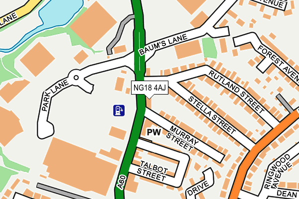 NG18 4AJ map - OS OpenMap – Local (Ordnance Survey) NG18 4AJ map - OS OpenMap – Local (Ordnance Survey)