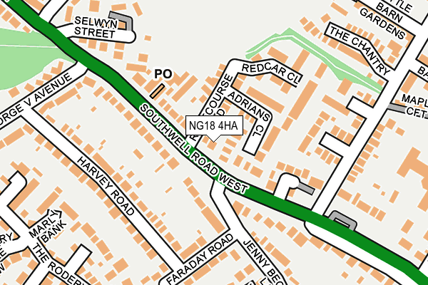 NG18 4HA map - OS OpenMap – Local (Ordnance Survey) NG18 4HA map - OS OpenMap – Local (Ordnance Survey)