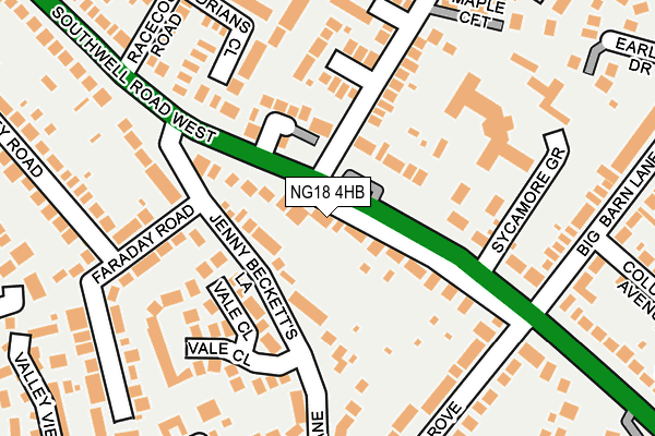 NG18 4HB map - OS OpenMap – Local (Ordnance Survey) NG18 4HB map - OS OpenMap – Local (Ordnance Survey)
