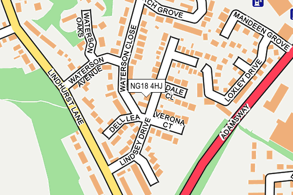 NG18 4HJ map - OS OpenMap – Local (Ordnance Survey) NG18 4HJ map - OS OpenMap – Local (Ordnance Survey)
