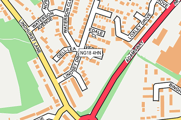 NG18 4HN map - OS OpenMap – Local (Ordnance Survey) NG18 4HN map - OS OpenMap – Local (Ordnance Survey)